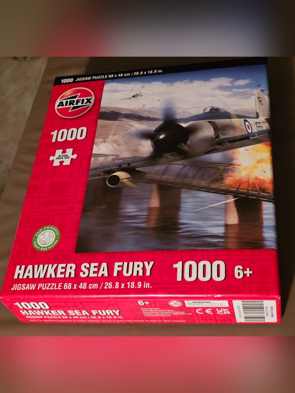 Airfix- Hawker Sea Fury Jigsaw Puzzle - Blue, Red, White